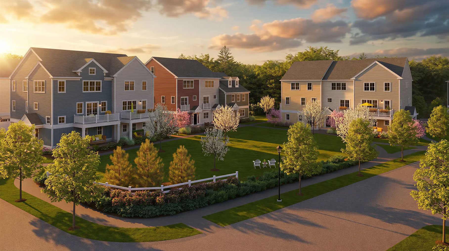 55+ communities near Raynham MA — Featherwinds elevator condos and Larkwood first-floor plans